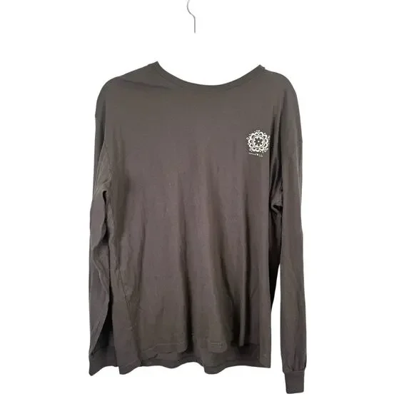Natural Life Grey 'Be Happy' Long Sleeve T-Shirt Boho 100% Cotton Womens Large - Picture 3 of 7